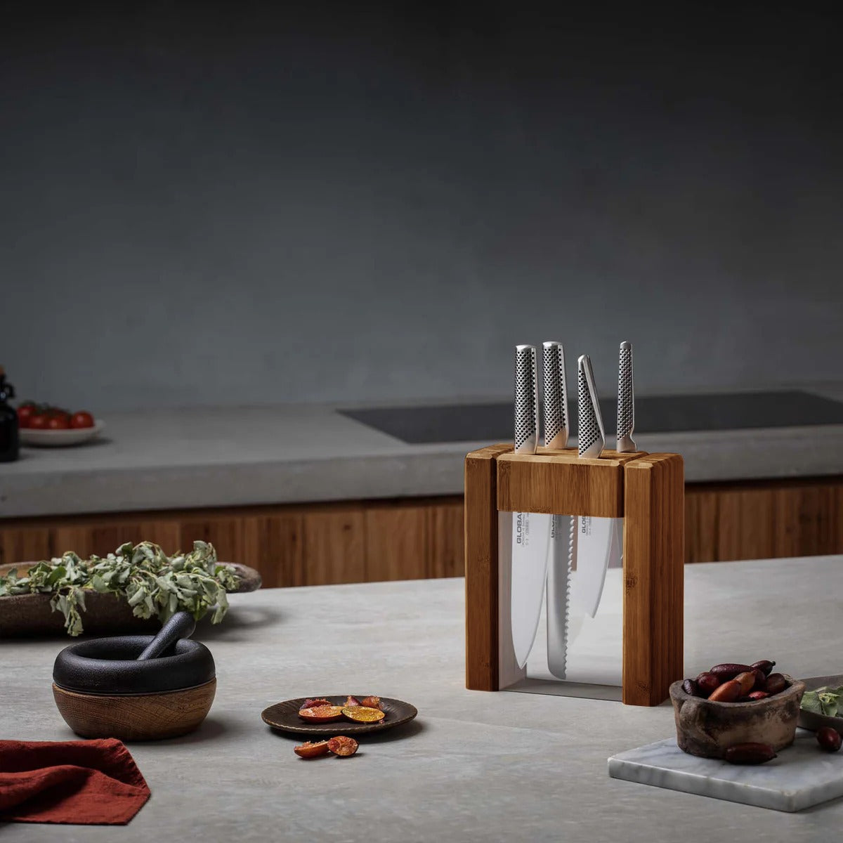 5-Piece Ikasu V Knife Block Set - Walnut