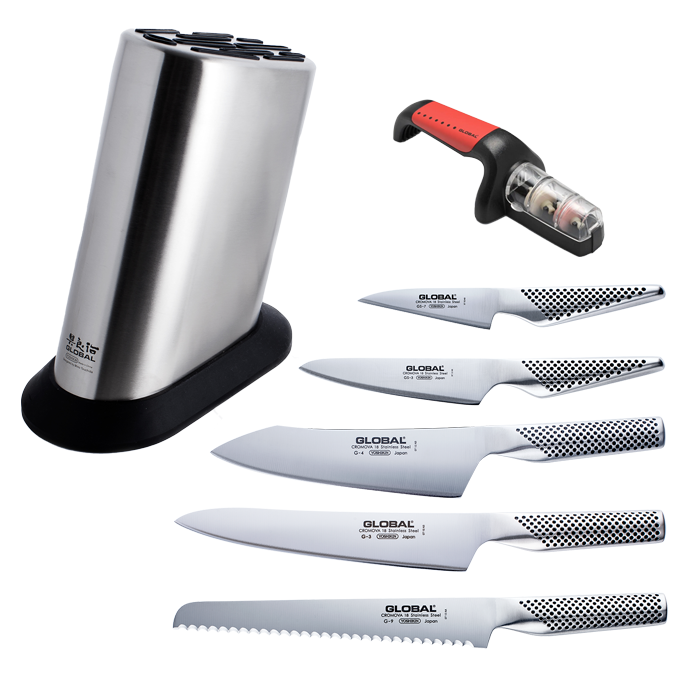 DISCONTINUED Classic 7 Piece Knife Block + Sharpener Set