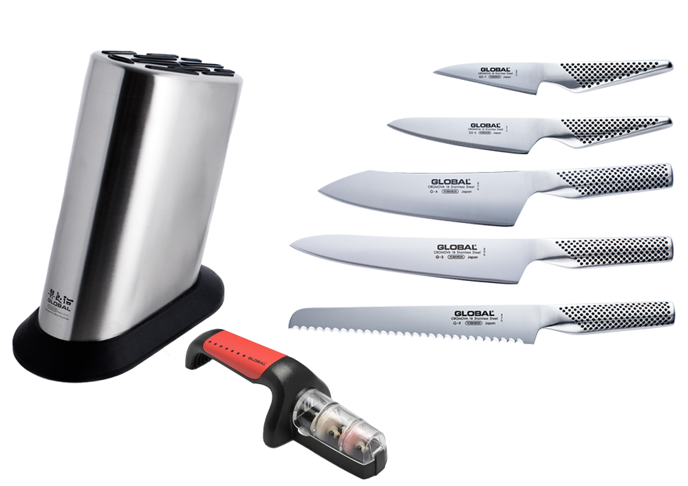 DISCONTINUED Classic 7 Piece Knife Block + Sharpener Set