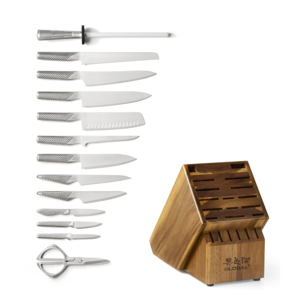 Sozo 14-Piece Knife Block Set - Acacia